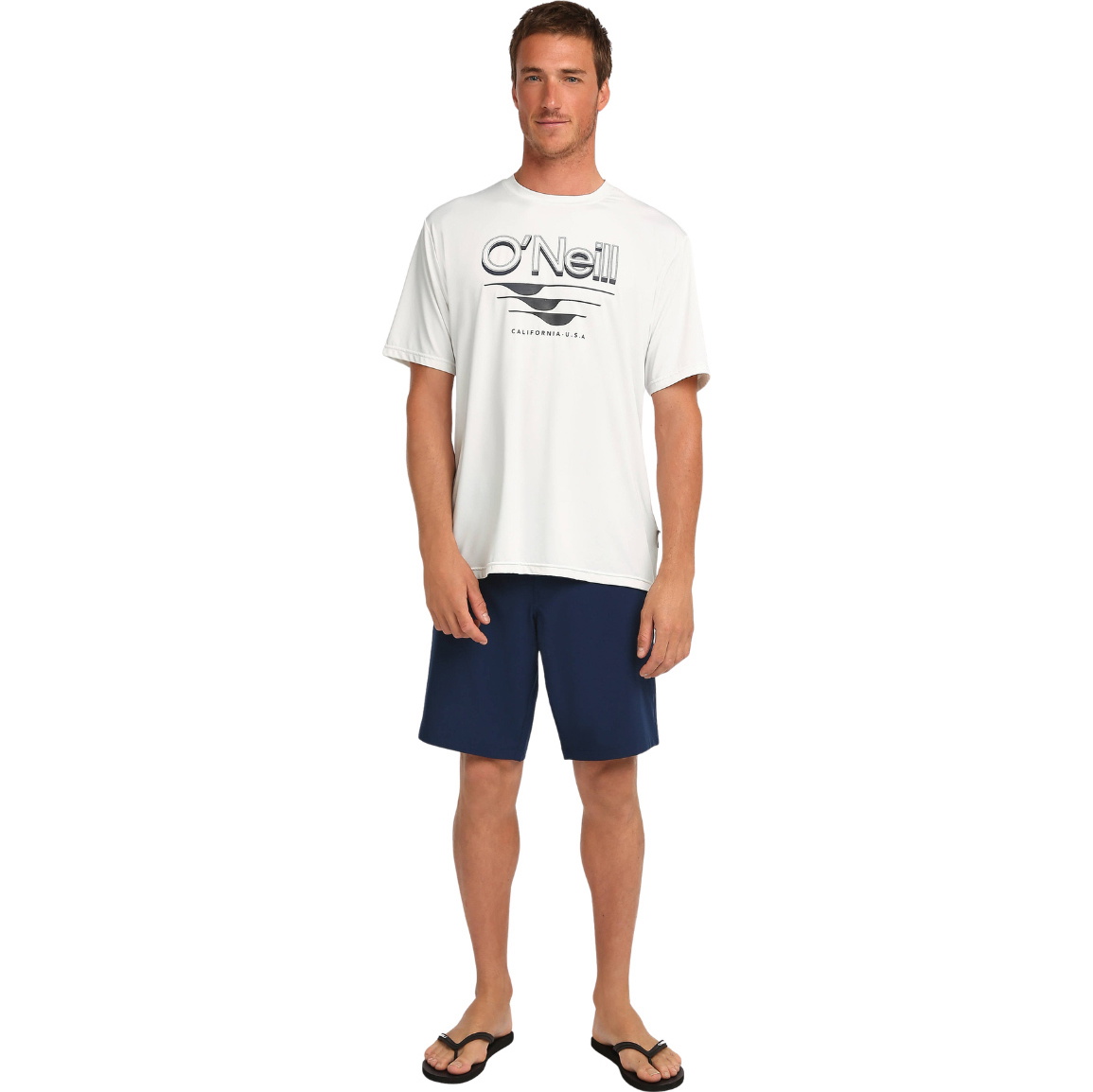 2026 O'Neill Mens Hybrid UPF Polygiene Graphic T-shirt 2850340 - Snow White